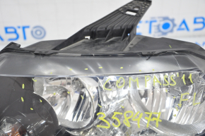 Headlight front left bare Jeep Compass 14-16 rest, dark, crack on glass