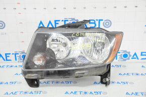 Headlight front left bare Jeep Compass 14-16 rest, dark, crack on glass