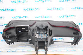 Torpedo front panel with AIRBAG Chevrolet Volt 11-15 black with pad on the pillow, red insert