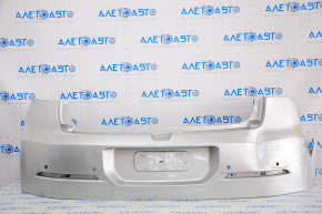 Rear bumper bare Chevrolet Volt 11-15 silver, for parking sensors, cracked, dented, broken mount