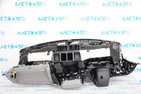 Torpedo front panel without AIRBAG Hyundai Elantra AD 17-20 prerest black with gray inserts useful chrome