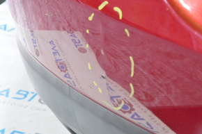 Rear bumper bare Nissan Rogue 14-16 red, pressed, fastening torn