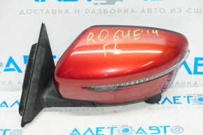 Side mirror left complete Nissan Rogue 14-16 11 pins, camera, turn, heating, red, scratches