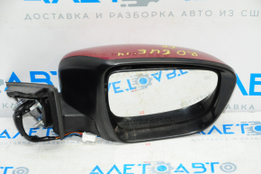 Side mirror right complete Nissan Rogue 14-16 11 pins, camera, turn, heated, red, ground