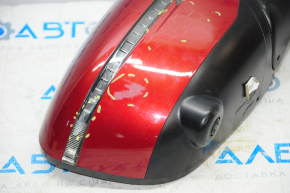 Side mirror right complete Nissan Rogue 14-16 11 pins, camera, turn, heated, red, ground