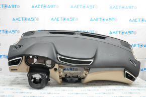 Torpedo front panel with AIRBAG Nissan Rogue 14-20 beige, with glove compartment without overlay, scratches