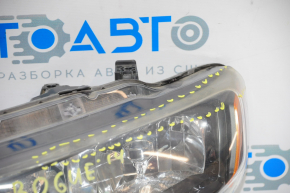 Headlight front left Nissan Rogue 14-16 halogen for polishing, without turn signal socket