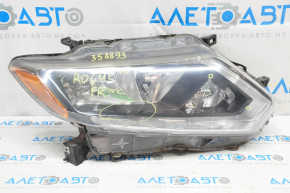 Headlight front right Nissan Rogue 14-16 bare halogen, for polishing, scratches