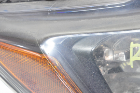 Headlight front right Nissan Rogue 14-16 bare halogen, for polishing, scratches