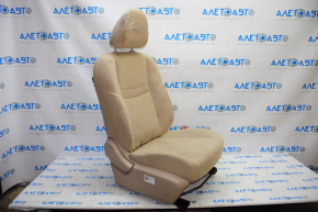 Passenger seat Nissan Rogue 14-15 without airbag, mechanical, beige cloth, dry-cleanable