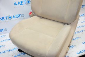Driver's seat Nissan Rogue 14-16 without airbag, electric, beige cloth, dry-cleanable, scratches