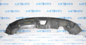 The lip of the rear bumper of the Chevrolet Volt 11-15 is dented on the left, torn, missing fragment, sawed, broken fasteners