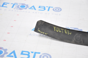 Front bumper lip extension right Chevrolet Volt 11-15 rubber no 1 fastener, fastener torn, sawed