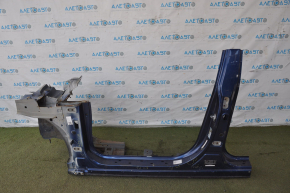 Front left quarter Hyundai Sonata 15-19 blue with central pillar, sawn off side member and roof pillar, butts