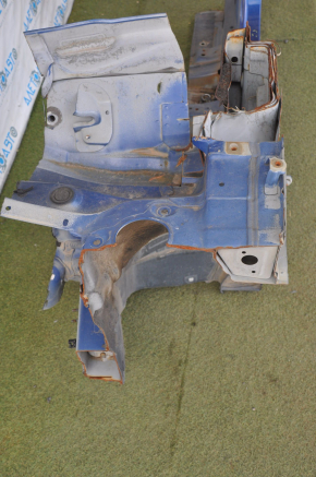 Front left quarter Hyundai Sonata 15-19 blue with central pillar, sawn off side member and roof pillar, butts