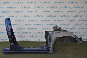 Front right quarter Hyundai Sonata 15-19 blue with central pillar, roof pillar sawed off, butts