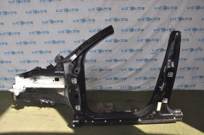 Front left quarter Fiat 500X 16-22 black with central pillar, bent side member, dented, bumps