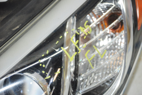 Headlight front left bare Hyundai Sonata 15-17 halogen with mount, for polishing
