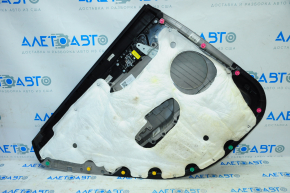 Door trim card rear right Hyundai Sonata 15-17 black with gray insert plastic, armrest leather, gray molding structure, scratches