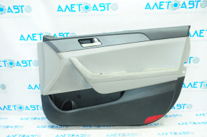 Door trim card front right Hyundai Sonata 15-17 gray with gray insert plastic, armrest leather, gray molding structure, for dry cleaning