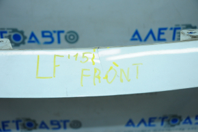 Front bare bumper Hyundai Sonata 15-17 SE white, tears, broken mount, dents, scratches