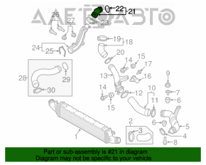 Air pipe right rear VW Jetta 11-18 USA 1.8T