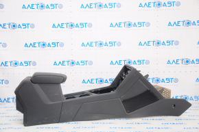 Central console armrest and cup holders VW Tiguan 18-20 leather black, leather defect, scratches, water damage