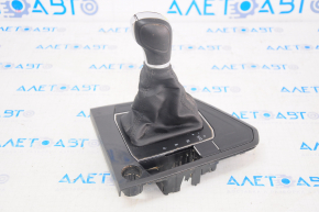 Gear knob with shifter cover VW Tiguan 18-24 with cover, under Start-Stop button, black leather