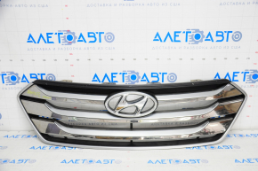 Radiator grill assembly Hyundai Santa FE Sport 13-14 pre-rest, with emblem, chrome finish