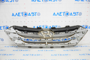 Radiator grill assembly Hyundai Santa FE Sport 13-14 pre-rest, with emblem, chrome finish