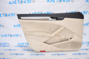 Door trim card front left VW Passat b8 16-19 USA beige, for cleaning, broken fastener