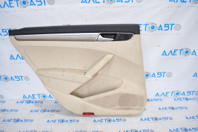 Door trim card rear left VW Passat b8 16-19 USA beige, needs cleaning, crack in crepe