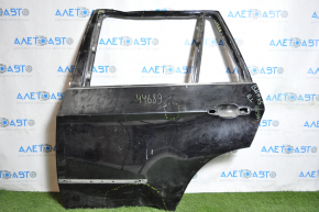 The door is bare, rear left, BMW X5 E70 07-13, defect: black, bent door frame, and a strong dent at the bottom