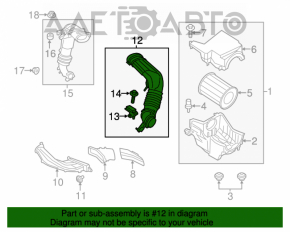 Air duct Ford Escape MK3 13-13 2.0T from filter, plastic, broken nipple
