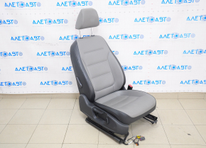 Passenger seat VW Jetta 11-18 USA with airbag, leather gray+black, mechanical+electric