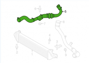 Right pipe Ford Escape mk3 13-16 1.6T plastic, 2 parts