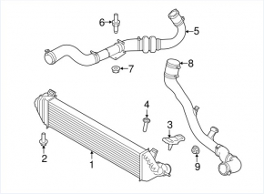 Right pipe Ford Escape mk3 13-16 1.6T plastic, 2 parts