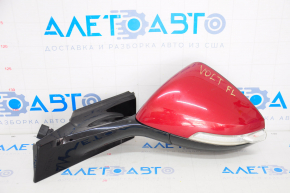Left side mirror complete Chevrolet Volt 11-15 7 pins, turn signal, red, chrome on turn signal swelled