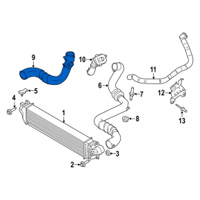 Rubber part of the pipe on the intercooler of the right Ford Fusion mk5 13-16 2.0T