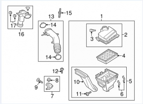 Ford Edge 15-18 2.0T Air Duct from Filter