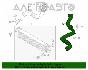 Rubber part of the intercooler pipe for the left Lincoln MKZ 13-16 2.0T