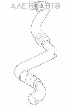 Intercooler pipe left Lincoln MKZ 13-16 2.0T rear rubber