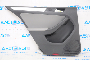 Door trim card rear left VW Jetta 11-16 USA black with gray chrome insert