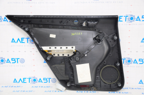 Door trim card rear right VW Jetta 11-18 USA black with gray chrome insert, leather defect