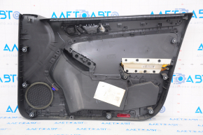 Door trim card front left VW Jetta 11-16 USA, black with gray chrome insert