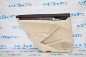 Door trim card rear left VW Passat b7 12-15 USA beige, wood insert, broken fastener