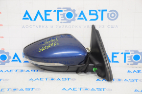 Side mirror right complete VW Jetta 11-18 6 pins, turn signal, blue