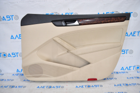Door trim card front right VW Passat b7 12-15 USA beige, wood insert, broken fastener