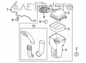 Air intake assembly Ford Fiesta 11-19 1.6 two parts
