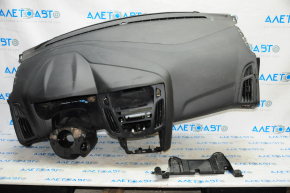 Torpedo front panel without AIRBAG Ford Focus mk3 15-18 rest, broken glove compartment bar, broken air duct, scratches, water damage